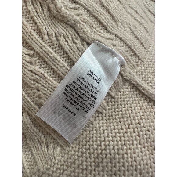 Telluride Clothing Co. Cable Knit Cream Cardigan Hooded Sweater size Large - Picture 10 of 10